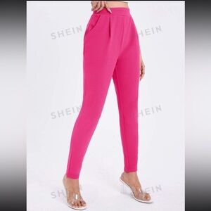 SHEIN Essnce Solid Slant Skinny Pants // Size: S (4) // Color: Hot Pink
